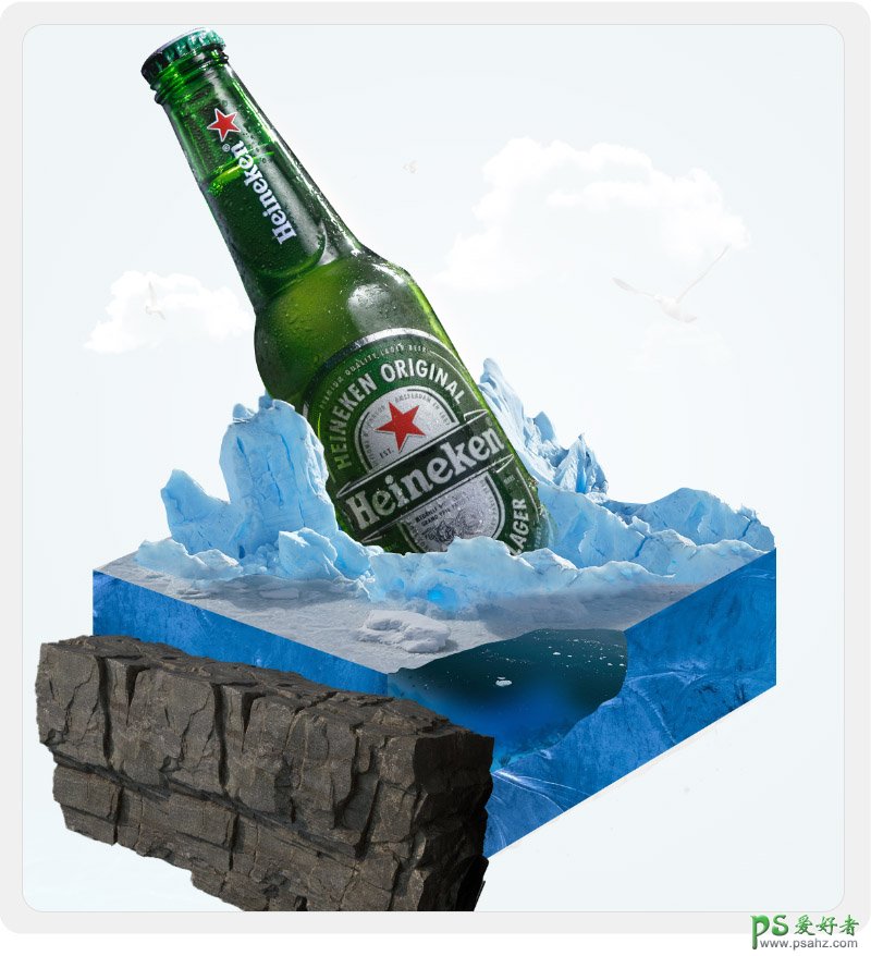 ps啤酒海报合成教程-创意打造立方体风格的啤酒海报,啤酒广告。