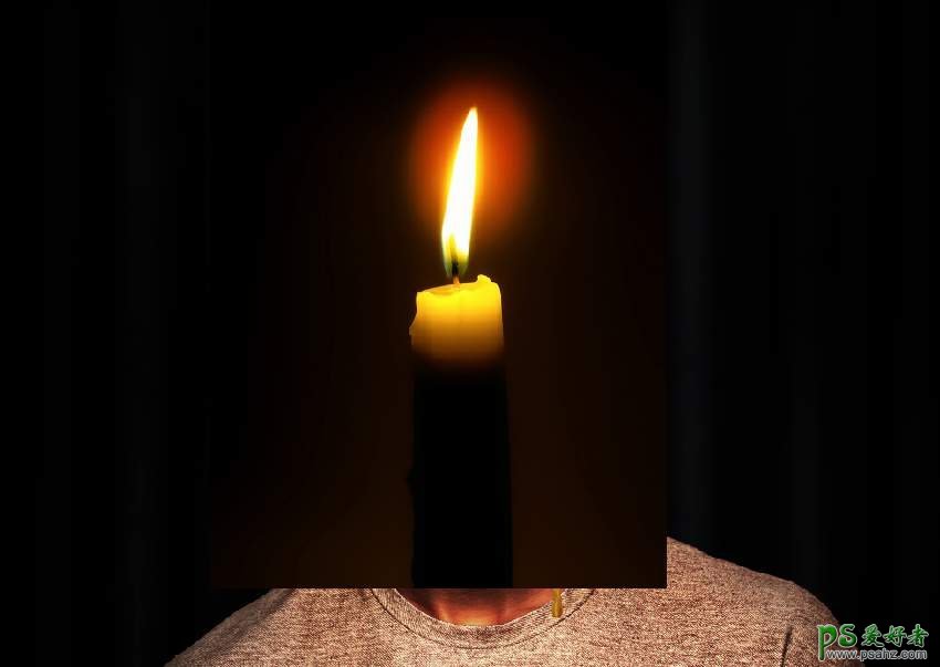 PS头像特效合成：创意打造生动的蜡烛头像,燃烧蜡烛人物头像。