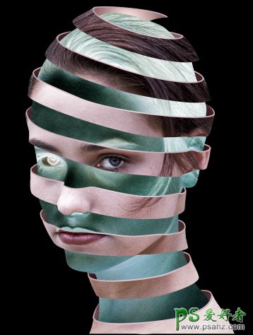 Photoshop制作3D镂空效果的美女头像,多层次镂空个性头像制作。