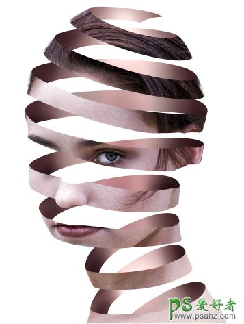 Photoshop制作3D镂空效果的美女头像,多层次镂空个性头像制作。