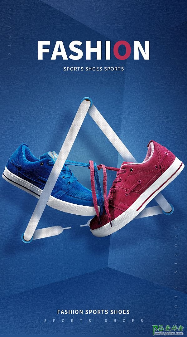 精美的运动鞋宣传广告设计作品，完美展示鞋子产品的海报广告。