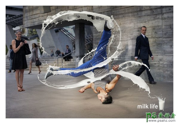 PS平面广告设计作品欣赏：创意的牛奶广告作品，牛奶宣传广告设计