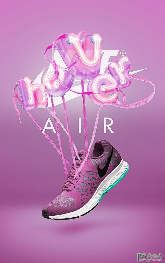 精美的运动鞋宣传广告设计作品，完美展示鞋子产品的海报广告。