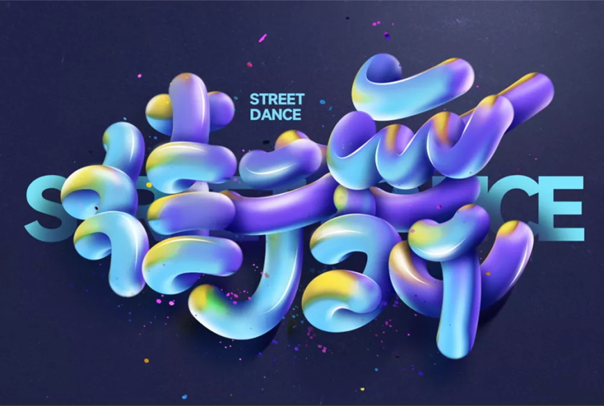PS个性文字设计教程：利用球体素材图制作“街舞”立体字效