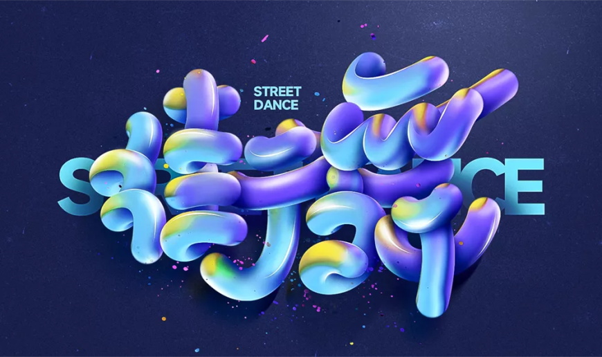 PS个性文字设计教程：利用球体素材图制作“街舞”立体字效