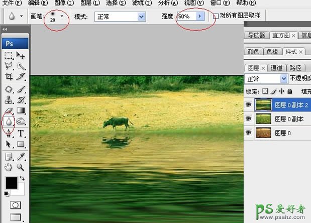 photoshop创意合成一幅绿意盎然的江南烟雨诗意图梦幻画卷