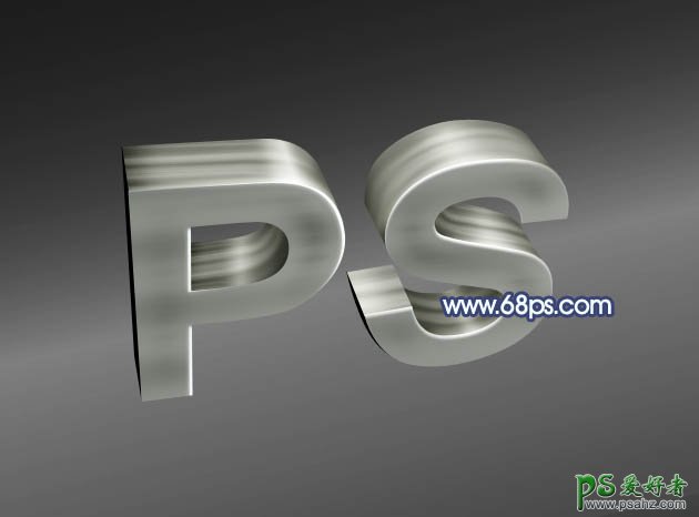 PS设计暗光效果的钢铁立体字，金属纹理立体字，金属3D字