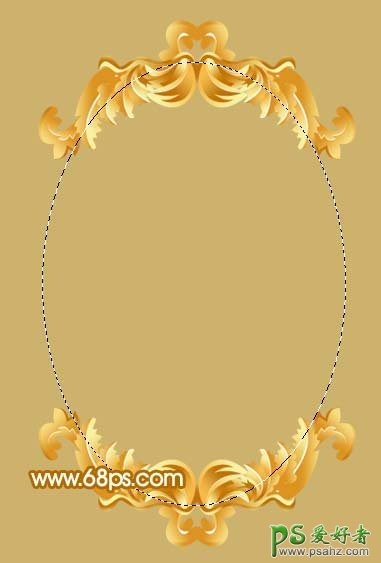 PS实例教程：设计漂亮的金色花纹玻璃相框