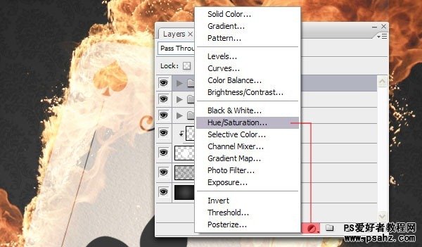 PS合成教程：创意合成魔法火焰效果的扑克牌教程实例