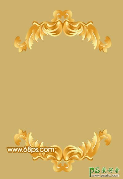 PS实例教程：设计漂亮的金色花纹玻璃相框
