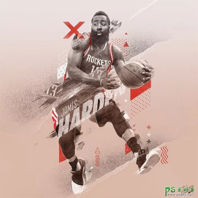 非常潮流时尚的NBA篮球明星海报，创意NBA明星个人写真海报设计。