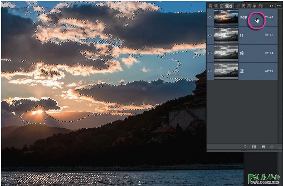 PS摄影后期教程：学习用通道工具给风景照片添加质感，丰富层次。