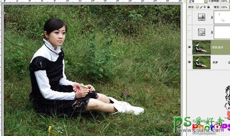 photoshop给梦中漂亮少女调出灰度艺术照效果