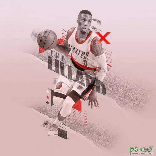 非常潮流时尚的NBA篮球明星海报，创意NBA明星个人写真海报设计。