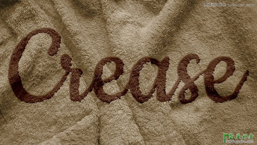 巧用PS置换滤镜制作逼真质感的毛衣艺术字，毛布制品文字效果。