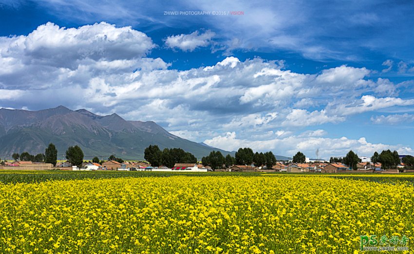 Photoshop给雾霾天气拍摄的乡村风景照后期修出清澈透明的效果