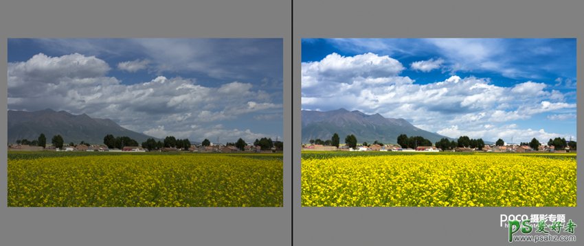 Photoshop给雾霾天气拍摄的乡村风景照后期修出清澈透明的效果