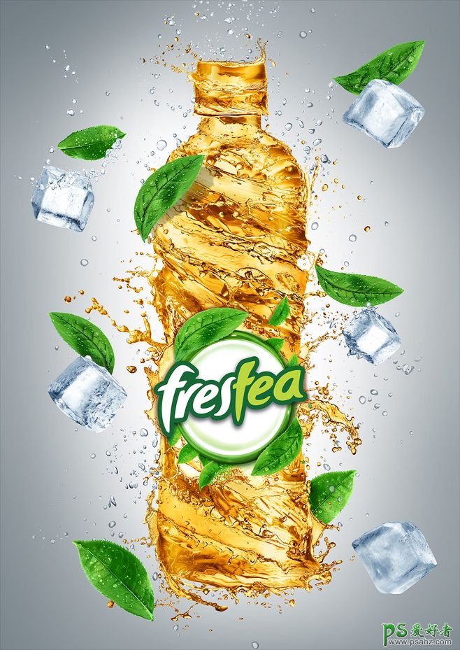 创意饮料动感宣传海报设计作品，动感喷溅饮料海报，饮料广告设计