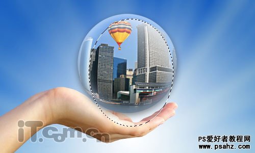 photoshop设计一幅魔法水晶球城市场景图片教程实例