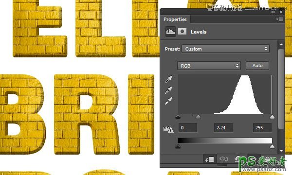运用PS纹理素材和图层样式设计一例超逼真质感的金色砖块字体特效