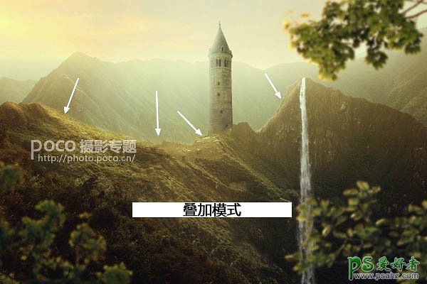 PS图片合成实例：创意打造霞光中西域古建筑屹立在山峰中的场景特