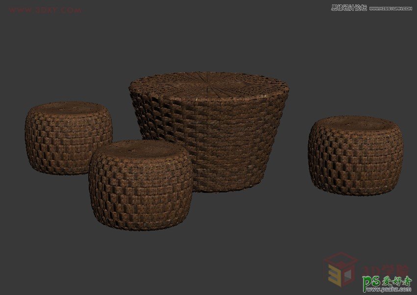 3DMAX制作漂亮的竹藤编织效果的家具模型教程