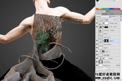 photoshop合成一幅神奇的树人特效教程实例