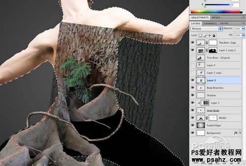photoshop合成一幅神奇的树人特效教程实例