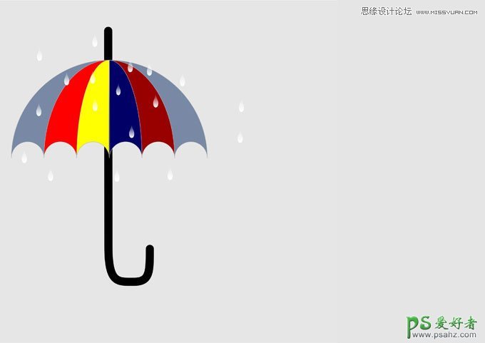 CorelDraw手绘漂亮的小雨伞失量图素材，可爱的小雨伞图标。