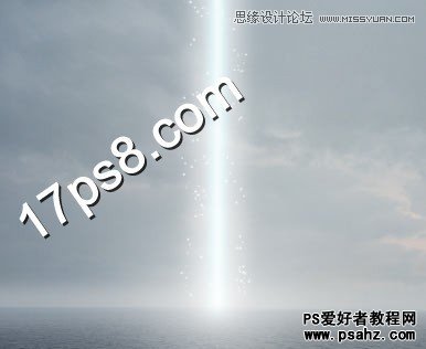 photoshop合成射入大海的一道光柱-合成海边魔法光束场景
