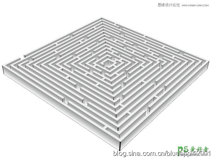 AI制作一个超酷的三维立体迷宫效果图，3D质感的迷宫图片素材
