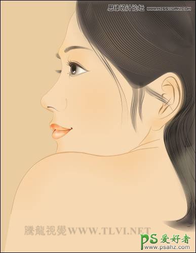 CorelDRAW手绘美女人物教程：绘制精美的工笔画美女人物画像