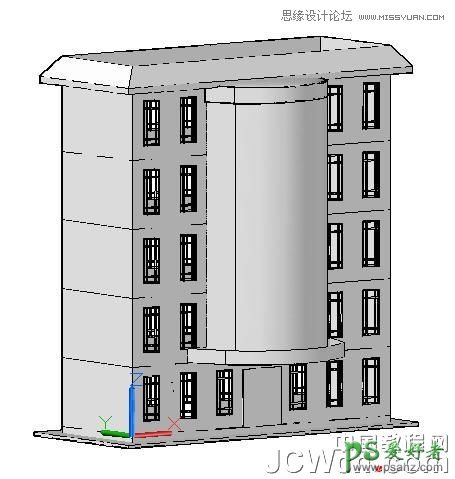 AutoCAD建模实例教程：运用曲面命令创建楼房，曲面创建房屋模型