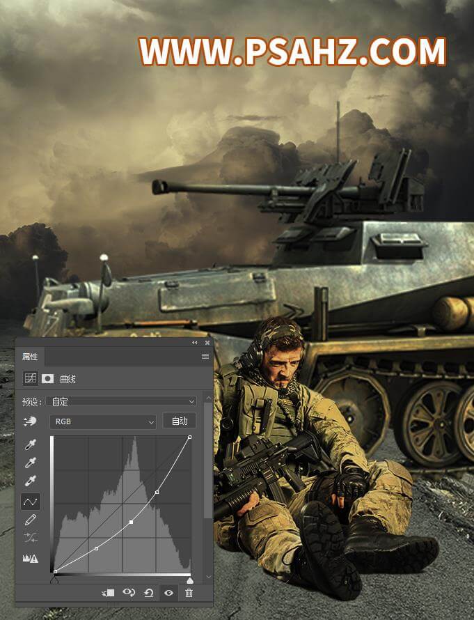 PS电影海报合成实例：打造国外战争电影大片中的坦克兵海报场景。