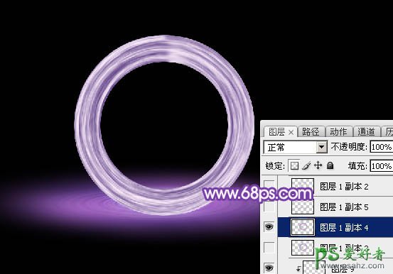 ps特效教程：巧用滤镜制作出梦幻效果的紫色圆形立体光束