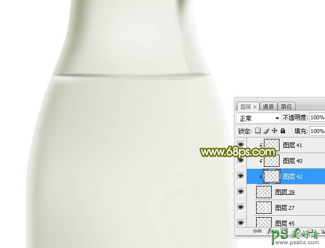 Photoshop手绘一个精致的牛奶瓶子，牛奶玻璃瓶，玻璃材质物品