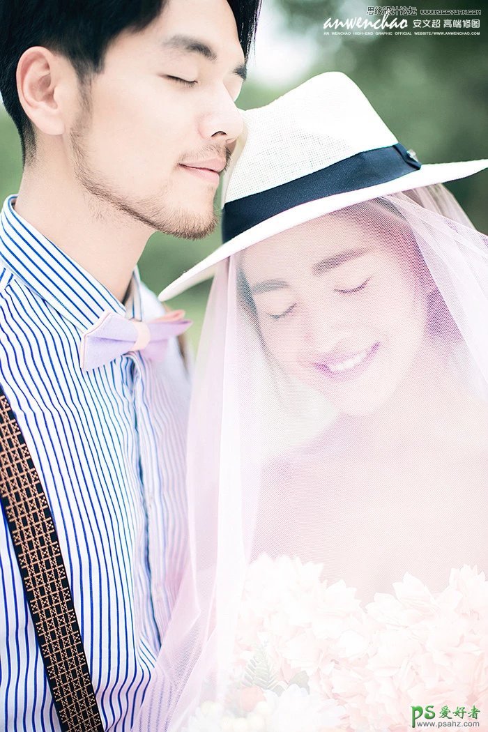Photoshop给外景婚纱摄影照片调出甜美的暖色-唯美意境婚片效果