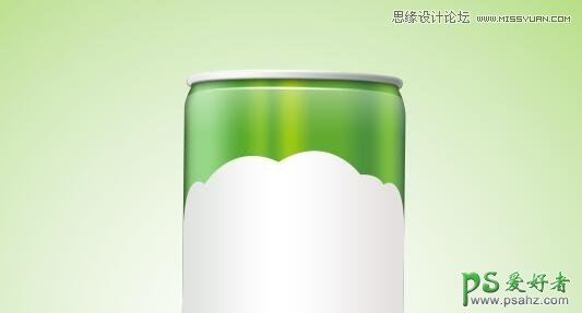 PS手绘清新绿色风格的立体质感的易拉罐-绿色时尚风格的易拉罐