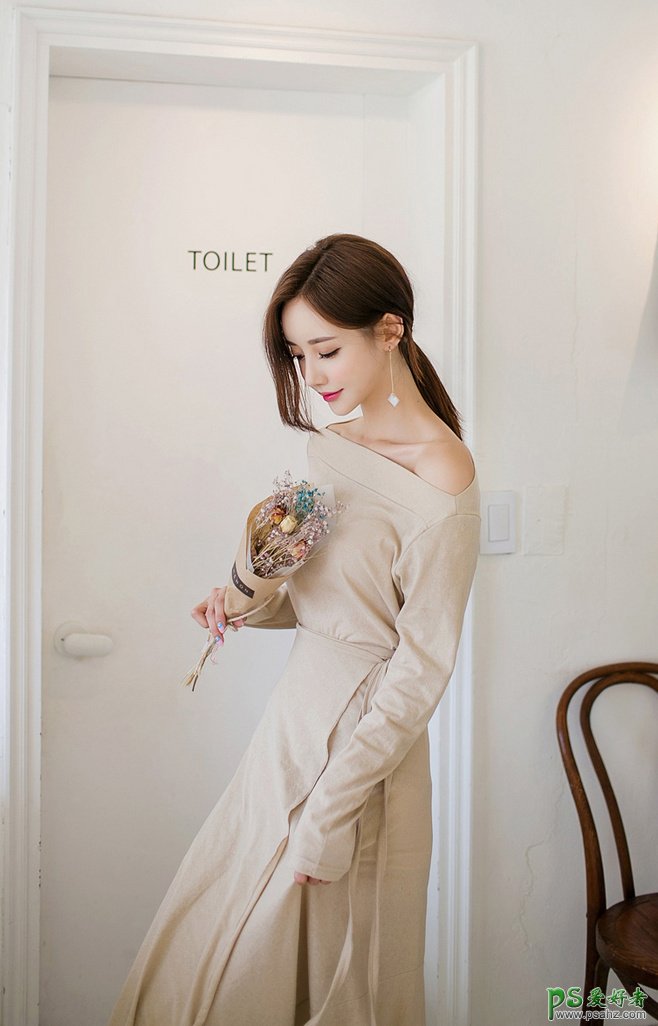韩国气质女神孙允珠时尚经典私房照，优雅迷人长裙美女时尚经典写