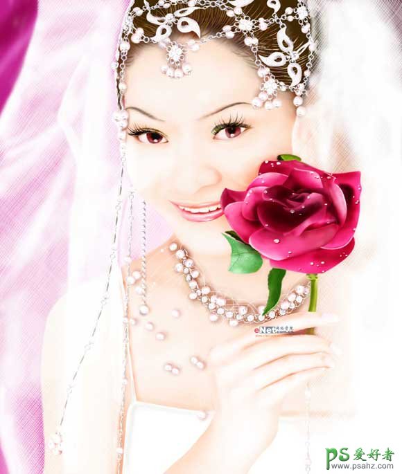 PS鼠绘教程：绘制美丽的婚纱照新娘子，鼠绘美女婚纱照