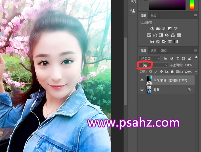 PS结合painter sai给清纯小妹伊人艺术照制作成唯美手绘风格