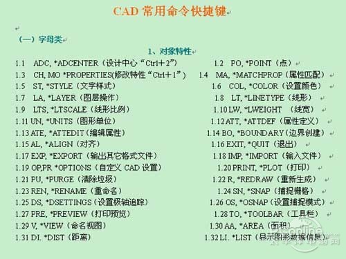 cad命令大全是什么