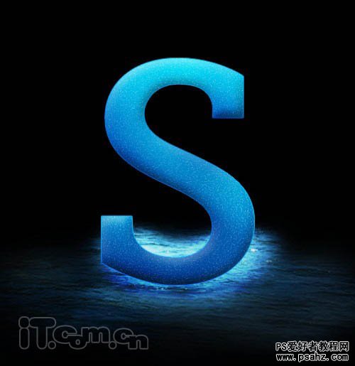 photoshop设计水花四浅的漂亮蓝色水晶字效果