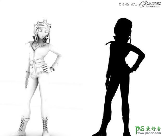 3ds Max鼠绘三维质感的美女飞行员角色模型，卡通飞行员安妮模型