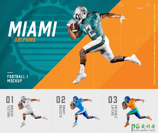 美国橄榄球创意海报设计，Brandon Williams团队橄榄球主题设计