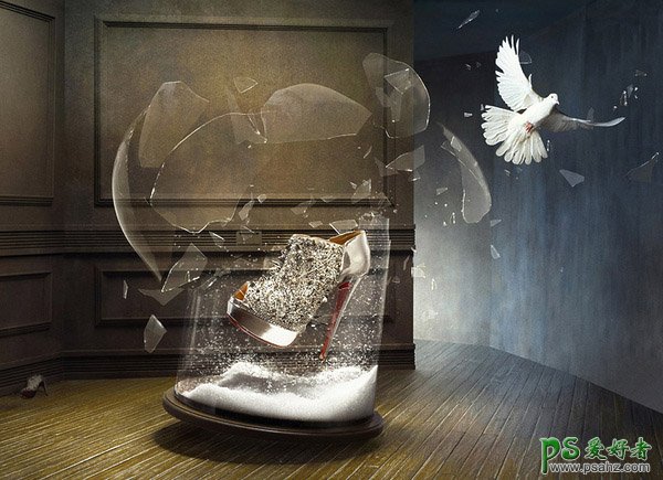 平面设计师魔幻风格的高跟鞋合成广告设计作品欣赏，鞋子合成广告
