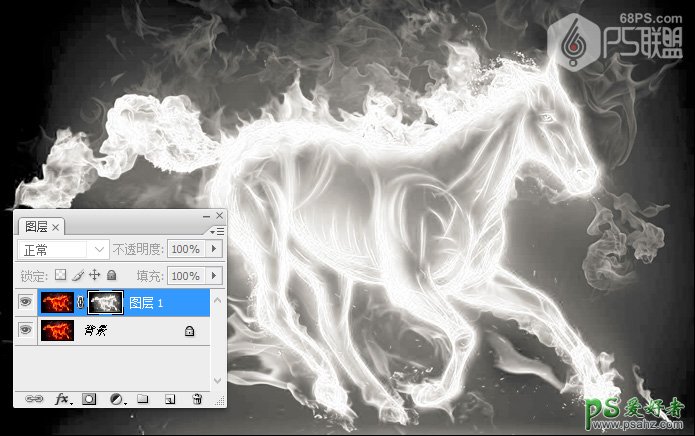 学习用photoshop通道工具快速抠出腾云驾雾的火焰马素材图片。