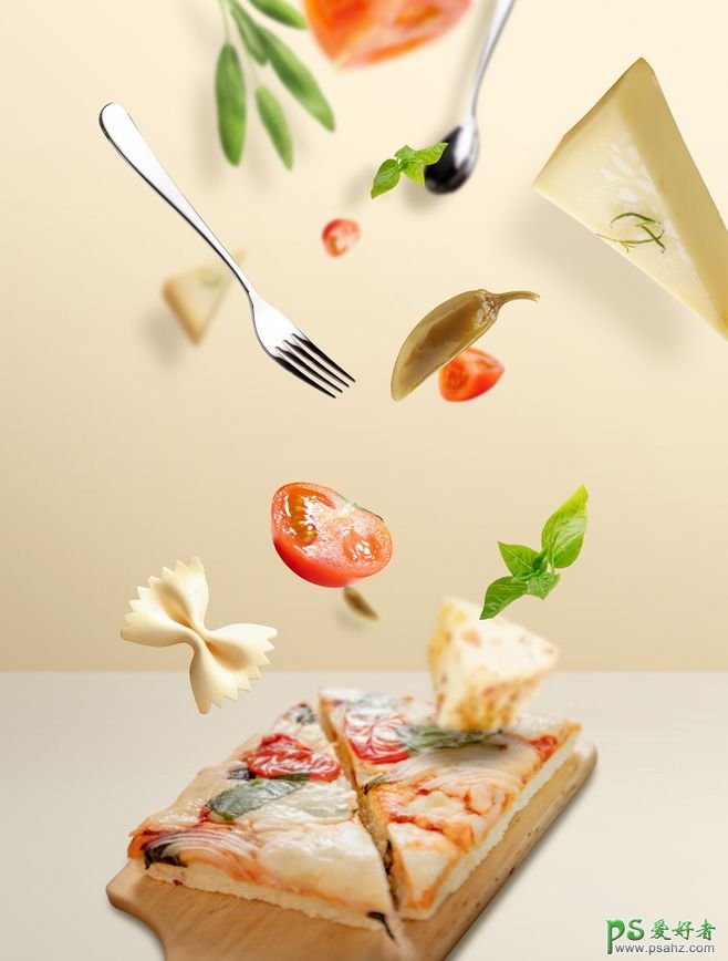 创意十足的美食宣传海报，漂浮风格的美食海报设计，个性美食广告
