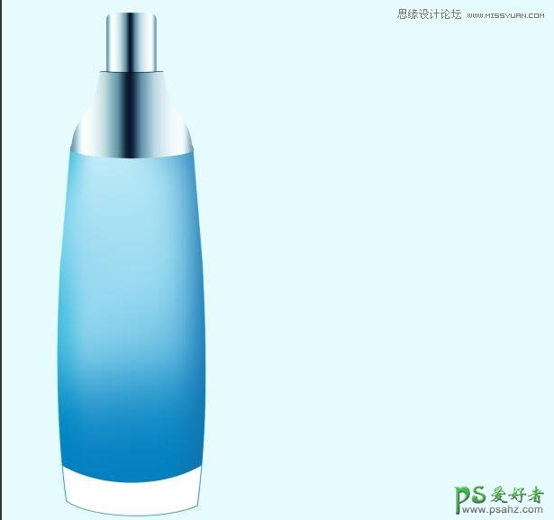 PS鼠绘教程：学习绘制天蓝色质感的化妆品玻璃瓶-化妆品包装瓶