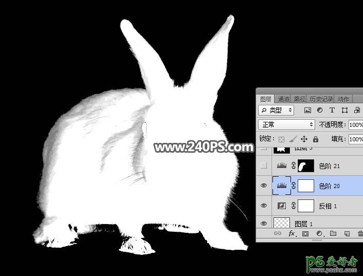 Photoshop快速抠出背景色彩简单的动物图片，抠出可爱的小白兔。